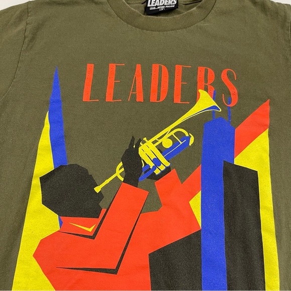 LEADERS 1354 CHICAGO LDRS "DECO" TEE SHIRT Green Made In USA Size:Small - Picture 4 of 16